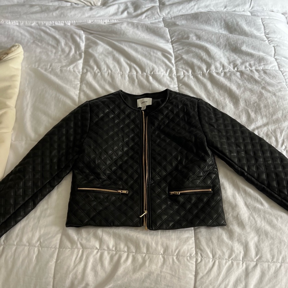 Jason Wu Black Quilted Leather Jacket